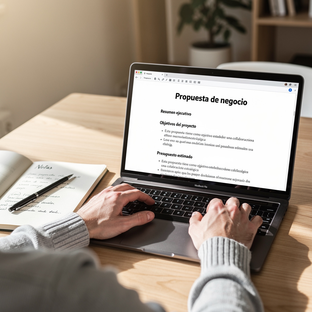 Pantalla mostrando cómo usar ChatGPT para redactar una propuesta comercial