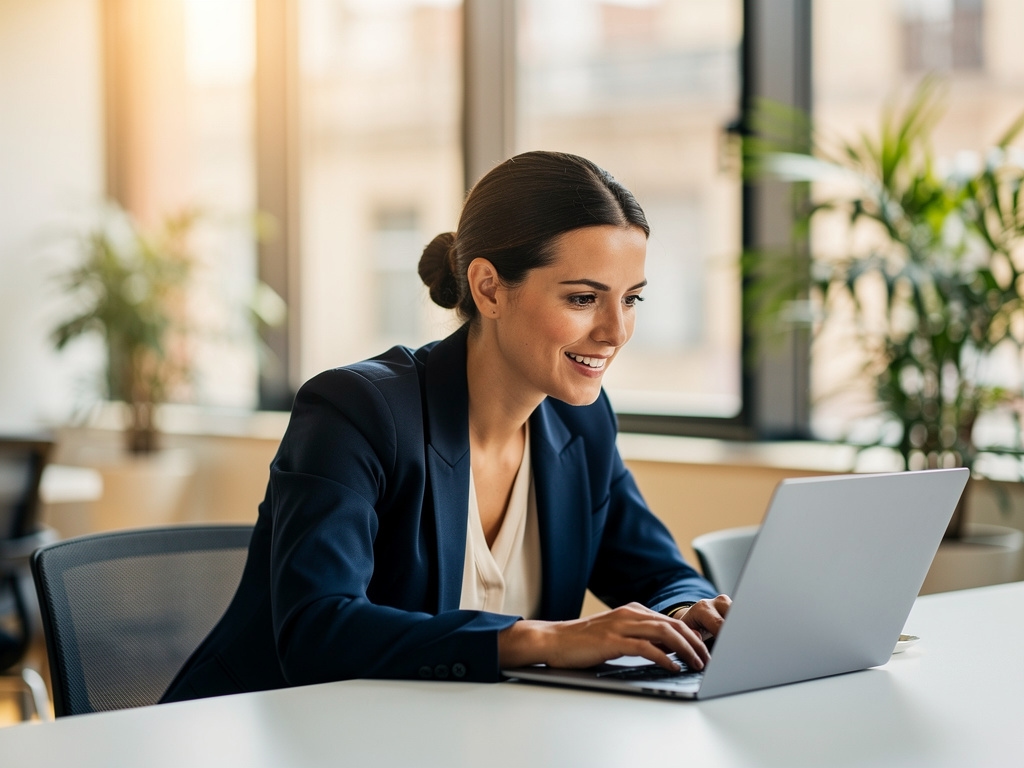 Profesional usando inteligencia artificial en su trabajo diario